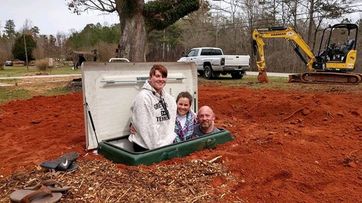 Storm Shelters to protect your family during a tornado.